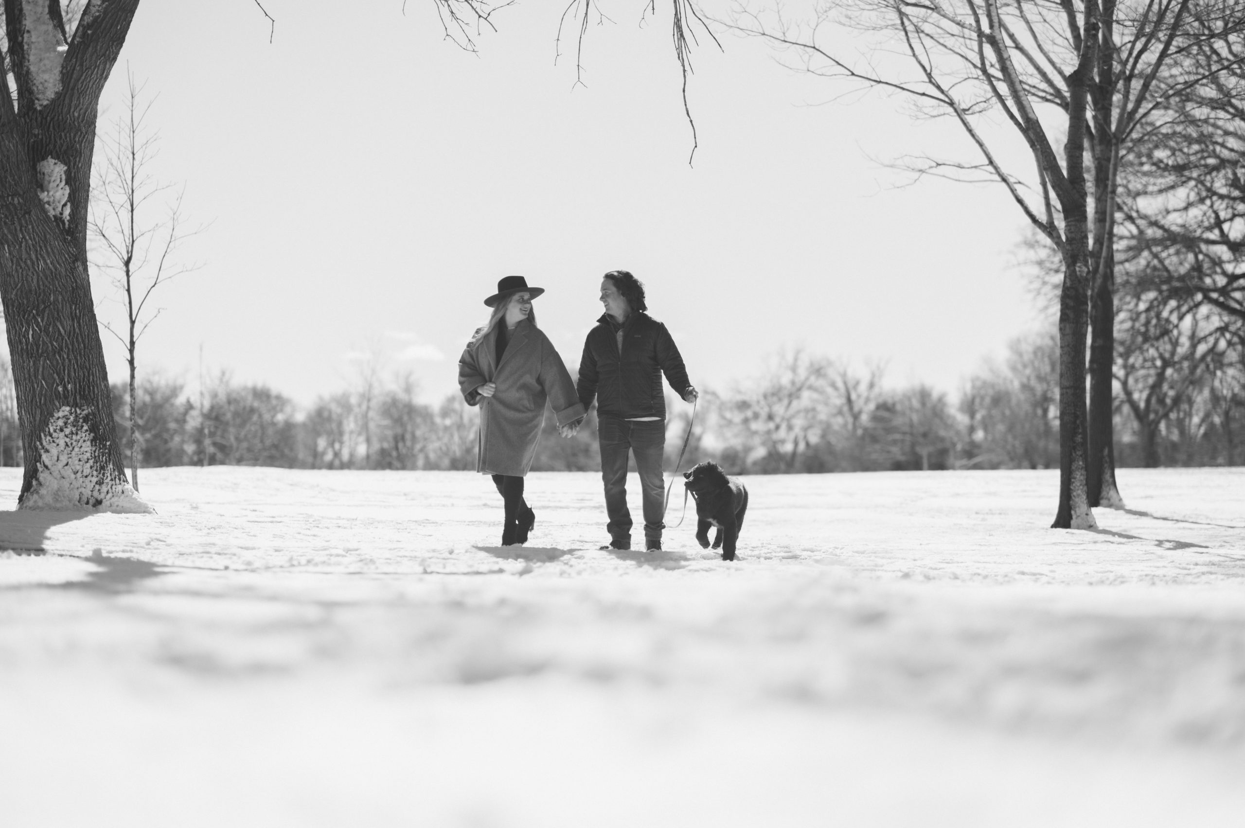 Wash Park Engagement Shoot with Newfie Puppy
